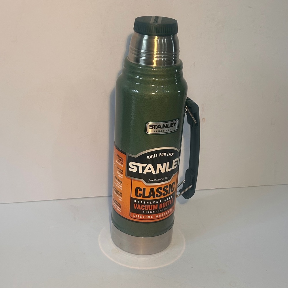 Stanley Classic Vacuum Bottle 1.1 Qt Hammertone Green Stainless 10-00311-001